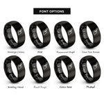 font options for inside engraving on black mason trowel rings