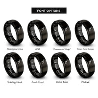 font options for inside engraving on black mason trowel rings