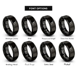 font options for inside engraving on black mason trowel rings