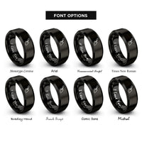 font options for inside engraving on black mason trowel rings