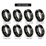 font options for inside engraving on black & gray mason trowel bricks rings