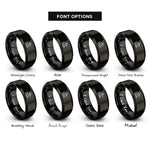 font options for inside engraving on black mason trowel bricks rings