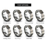 font options for inside engraving on silver mason trowel rings
