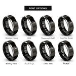 font options for inside engraving on black & gray matcha bowl whisk rings