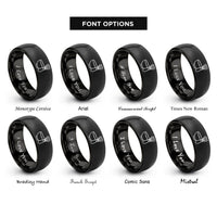 font options for inside engraving on black matcha bowl whisk rings