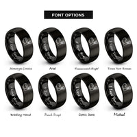 font options for inside engraving on black matcha bowl whisk rings