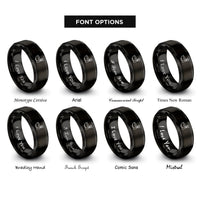 font options for inside engraving on black matcha bowl whisk rings