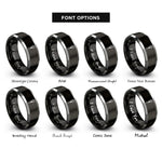 font options for inside engraving on black & silver matcha whisk chasen rings