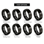 font options for inside engraving on black matcha whisk chasen rings