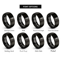 font options for inside engraving on black matcha whisk chasen rings