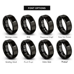 font options for inside engraving on black matcha whisk chasen rings