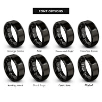 font options for inside engraving on black matcha whisk chasen rings
