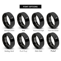 font options for inside engraving on black matcha whisk chasen rings