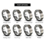 font options for inside engraving on grey matcha whisk chasen rings