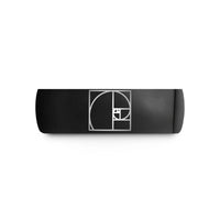matching bands for partners – black tungsten fibonacci spiral wedding band