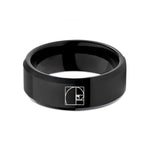 matching bands for partners – black tungsten fibonacci spiral wedding band