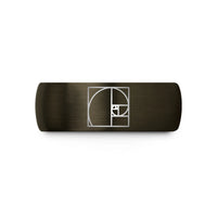 matching bands for partners – gunmetal & black tungsten fibonacci spiral wedding band