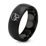 Matching Engagement Rings for Couples – black tungsten kevlar helmet ring