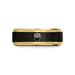 unique pair rings – black & gold tungsten french fries wedding band