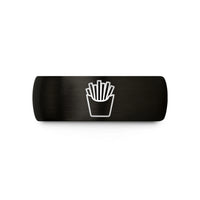 twin wedding rings – black & rose gold tungsten french fries wedding band