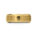 twin wedding rings – gold tungsten french fries wedding band