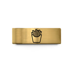 engraved his hers – gold tungsten french fries wedding band