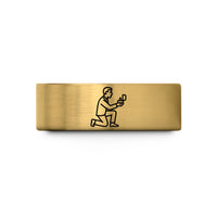 personalized presents for mates – gold tungsten proposal box wedding band