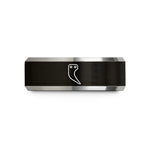 matching bands for partners – black & grey tungsten ripper tooth wedding band