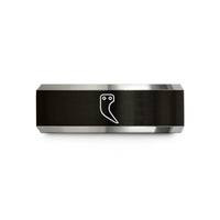 matching bands for partners – black & grey tungsten ripper tooth wedding band