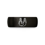 matching couple promise rings – black tungsten jumper cables wedding band