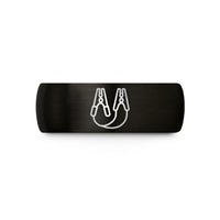 matching couple promise rings – black tungsten jumper cables wedding band
