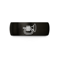 couple rings for him – black tungsten mellophone wedding band