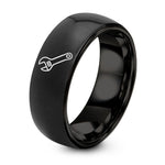 Matching Ring for Best Friend – black tungsten adjustable wrench ring