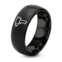 Matching Ring for Best Friend – black tungsten impact wheel gun ring