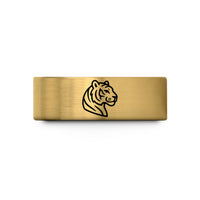 gift rings for besties – gold tungsten tiger wedding band