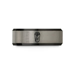 pair rings for couples – black & gray tungsten doner wrap wedding band