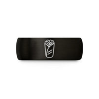 matching bands for partners – black & rose gold tungsten doner wrap wedding band