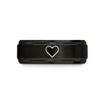 tungsten rings for pairs – black & rose gold tungsten heart pin wedding band