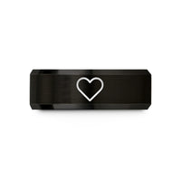 matching bands for partners – black tungsten heart pin wedding band