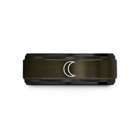 couples rings with engraving – gunmetal & black tungsten last quarter wedding band