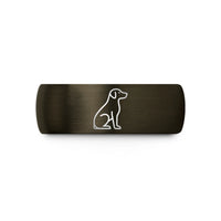 tungsten wedding rings men – gunmetal & black tungsten sitting dog wedding band