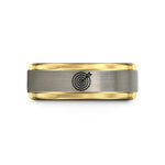 matching bands for couples – black & gold & grey tungsten archery target wedding band