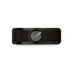engraved rings for couples – black tungsten archery target wedding band