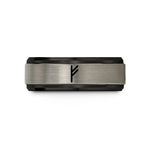 matching bands for pair – black & gray tungsten fehu wedding band