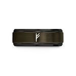 pair of rings set – gunmetal & black tungsten fehu wedding band