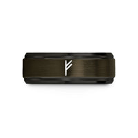 pair of rings set – gunmetal & black tungsten fehu wedding band