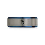 tungsten bands for him – black & blue & silver tungsten saturn lead wedding band