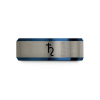 tungsten bands for him – black & blue & silver tungsten saturn lead wedding band