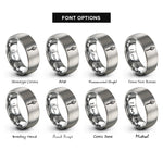 font options for inside engraving on gray matchstick flame rings
