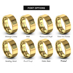 font options for inside engraving on gold matzah pattern rings
